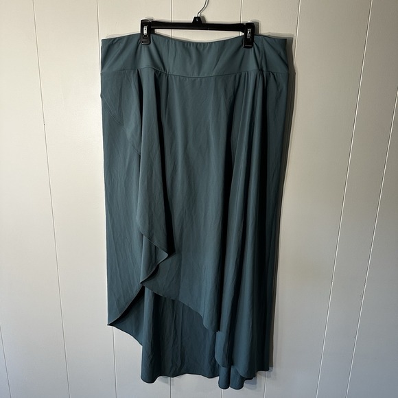 Halara Breezeful High Waisted High Low Ruffled 2-in-1 Midi Skirt As 3XL  Blue - Picture 9 of 16